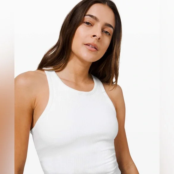 Lululemon Ebb to Street Racerback Crop Tank Size 4 White - Picture 2 of 10